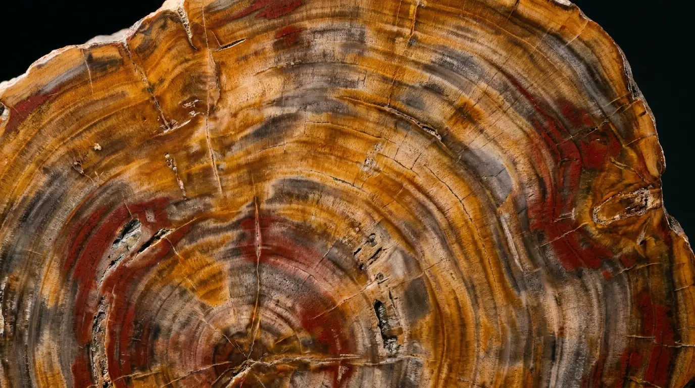 Nuances et texture du bois fossilisé